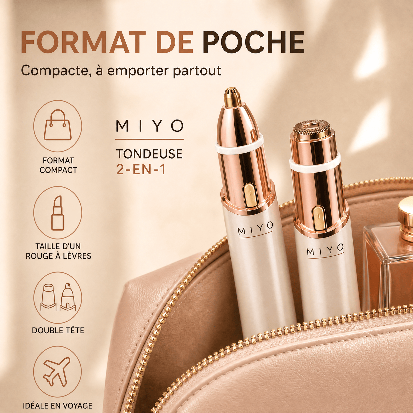 MIYO tondeuse visage femme - utilisation facile et indolore