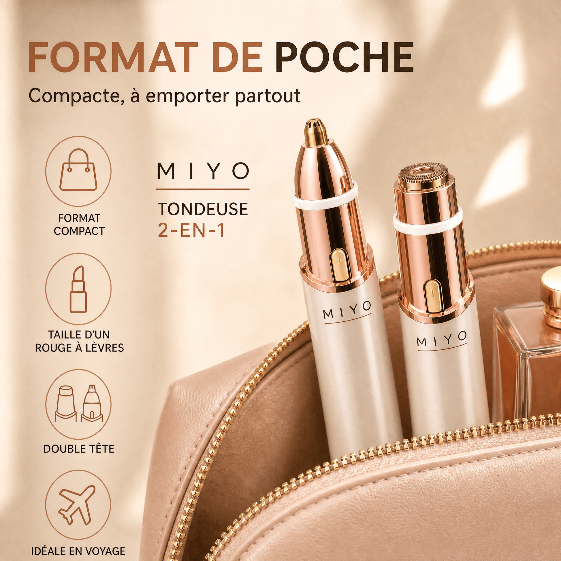 MIYO tondeuse visage femme - utilisation facile et indolore